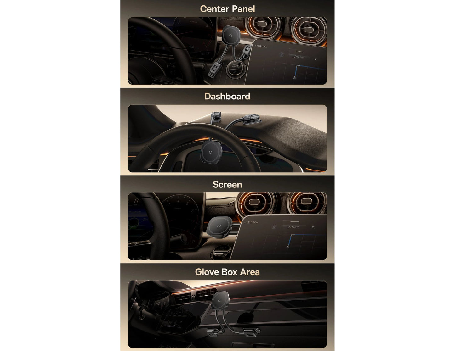 Baseus PrimeTrip C03s magnetic car mount C0013701, stick-on dual-arm design, Cosmic Black, at Thabthaba Store Qatar