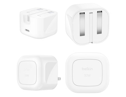 Belkin BoostCharge WCA008 30W USB-C charger foldable prongs white Thabthaba Qatar