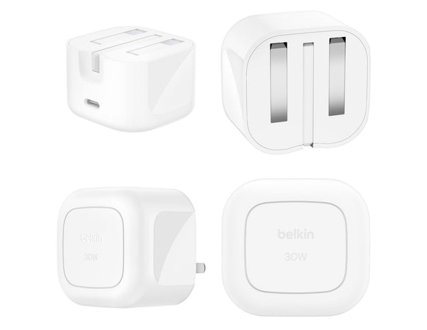 Belkin BoostCharge WCA008 30W USB-C charger foldable prongs white Thabthaba Qatar