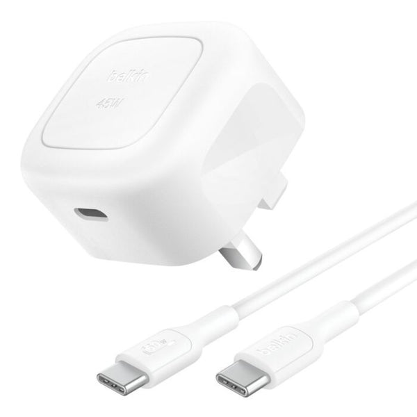 Belkin BoostCharge Compact 45W USB-C PD Wall Charger with 1M USB-C Cable White Qatar