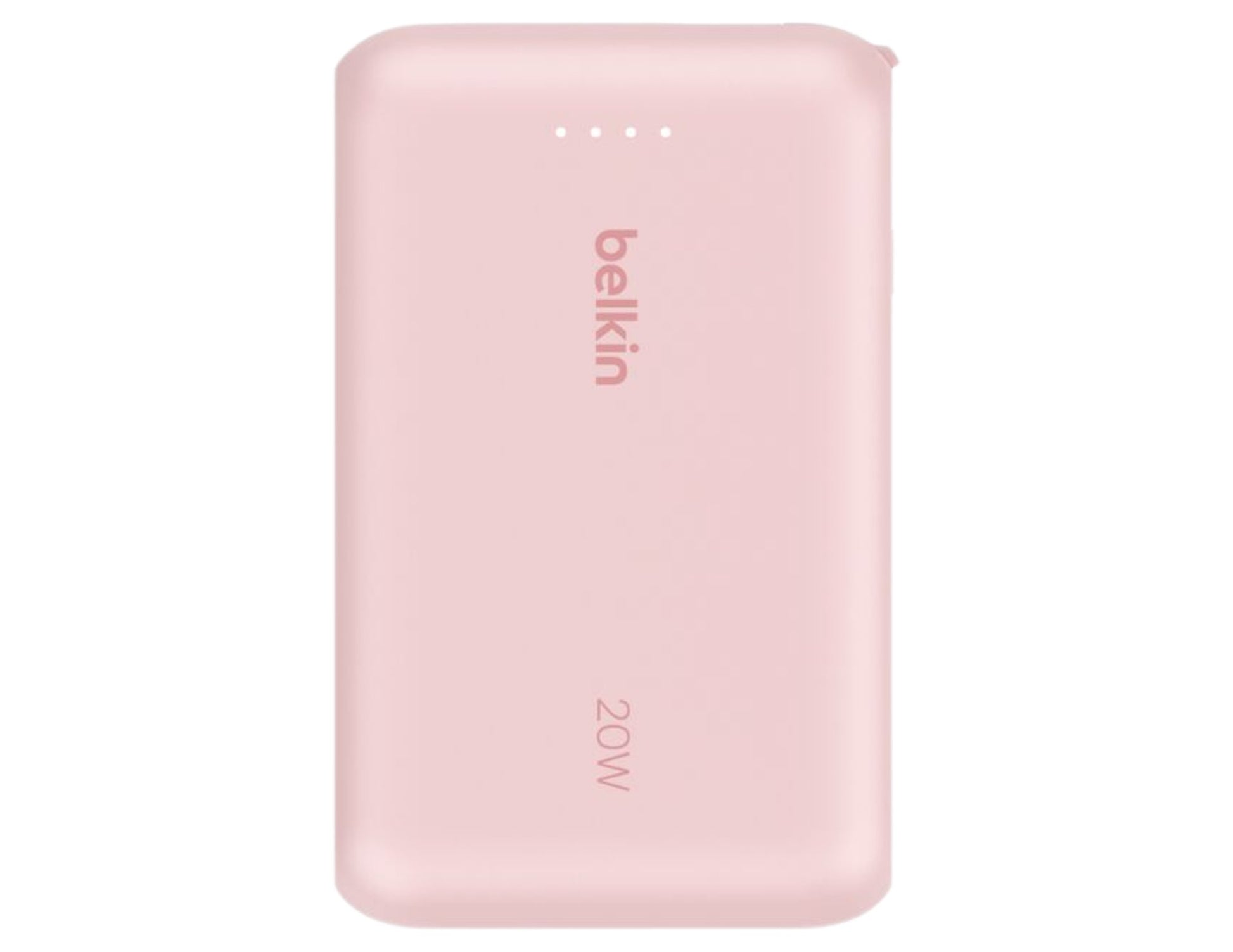 Pink Belkin BoostCharge BPB021hq 10K 20W power bank with USB-C cable from Thabthaba Store a white background
