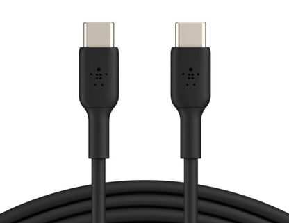 Belkin BOOSTCHARGE USB-C to USB-C 60W cable CAB003bt2M in black and white at Thabthaba Store Qatar