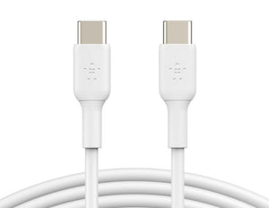 Belkin BOOSTCHARGE USB-C to USB-C 60W cable CAB003bt2M in black and white at Thabthaba Store Qatar