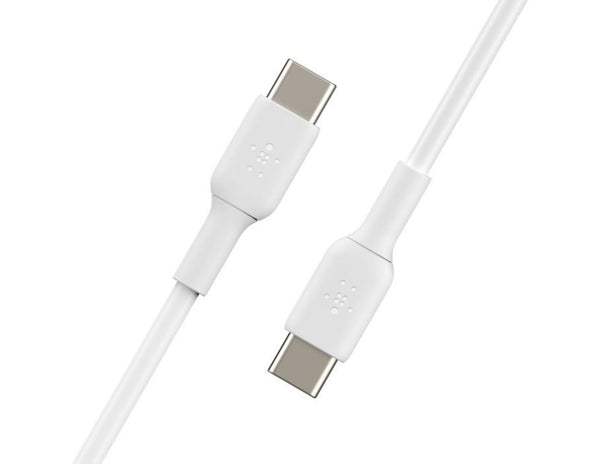 Belkin BOOSTCHARGE USB-C to USB-C 60W cable CAB003bt2M in black and white at Thabthaba Store Qatar