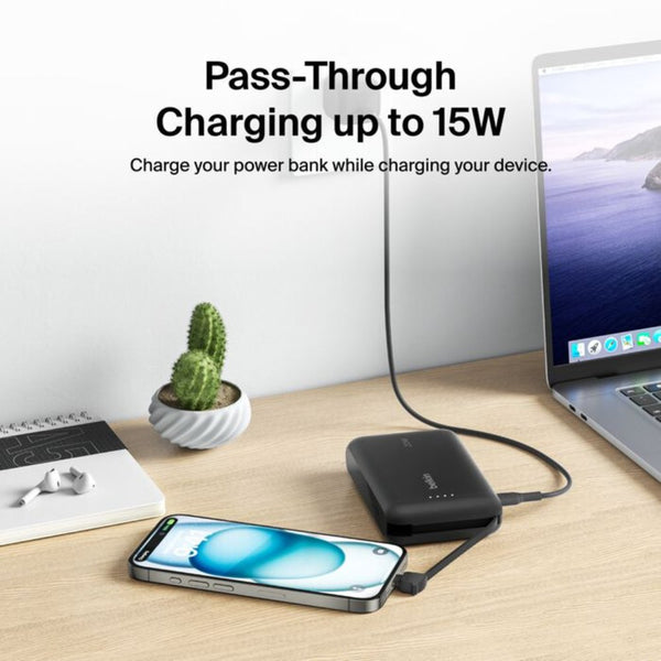 Belkin BoostCharge 10000mAh 20W Power Bank with Built-in USB-C Cable Black Qatar