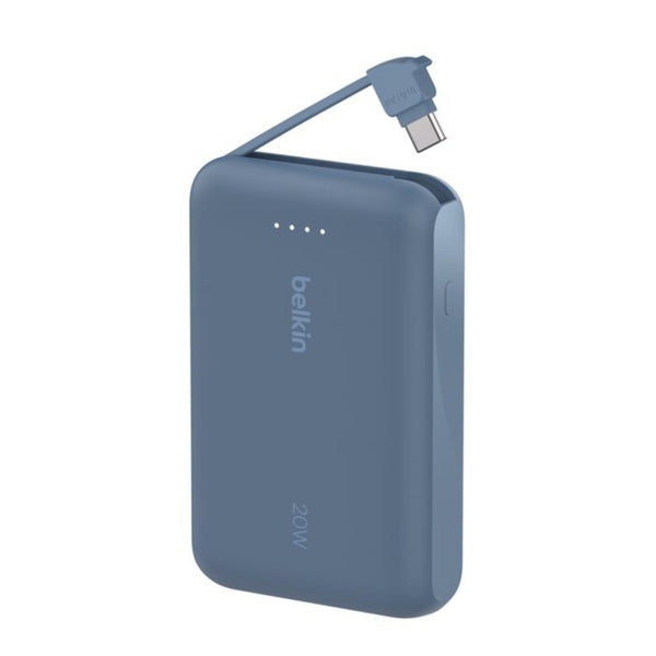 Belkin BoostCharge 10000mAh 20W Power Bank with Built-in USB-C Cable Blue Qatar