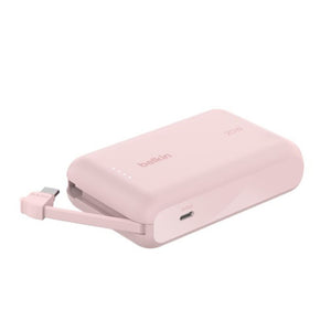 Belkin BoostCharge 10000mAh 20W Power Bank with Built-in USB-C Cable Pink Qatar