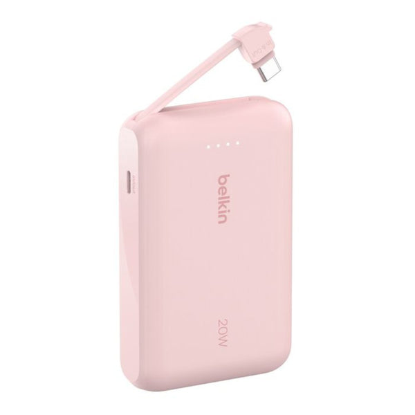Belkin BoostCharge 10000mAh 20W Power Bank with Built-in USB-C Cable Pink Qatar