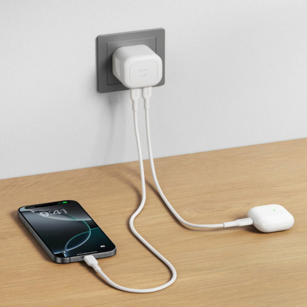 Belkin BoostCharge Pro 50W Dual USB-C GaN Wall Charger White Qatar