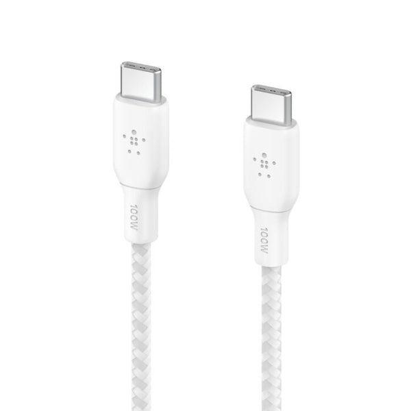 Belkin BoostCharge USB-C to USB-C Cable 100W 2M White Braided PD Qatar