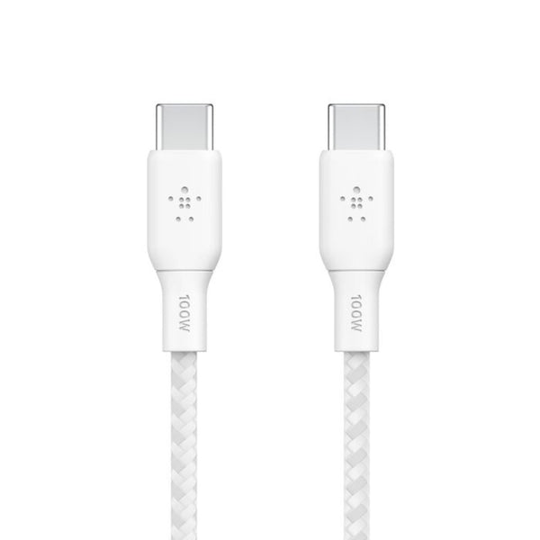 Belkin BoostCharge USB-C to USB-C Cable 100W 2M White Braided PD Qatar