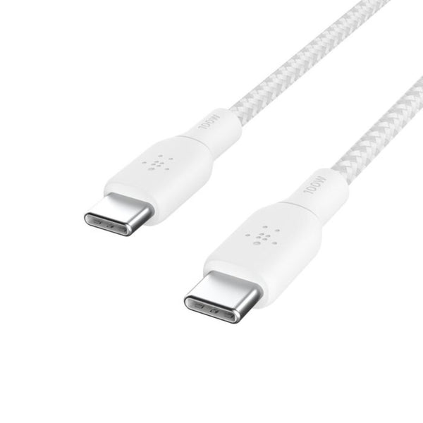 Belkin BoostCharge USB-C to USB-C Cable 100W 2M White Braided PD Qatar