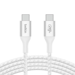 Belkin BoostCharge USB-C to USB-C Cable 240W 1M White PD 3.1 Braided Qatar