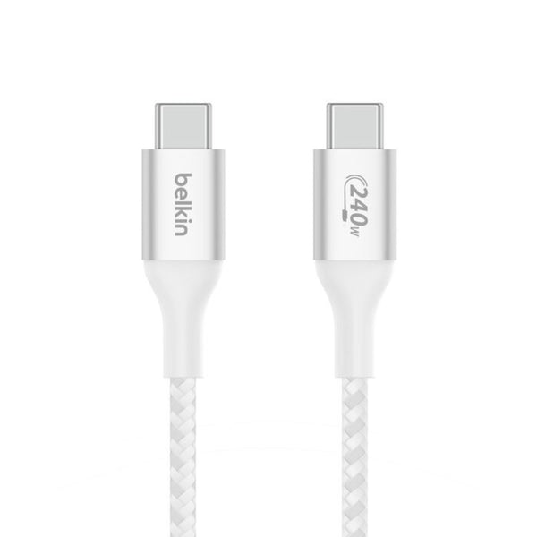 Belkin BoostCharge USB-C to USB-C Cable 240W 1M White PD 3.1 Braided Qatar