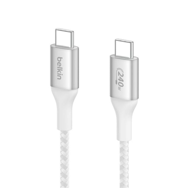 Belkin BoostCharge USB-C to USB-C Cable 240W 1M White PD 3.1 Braided Qatar
