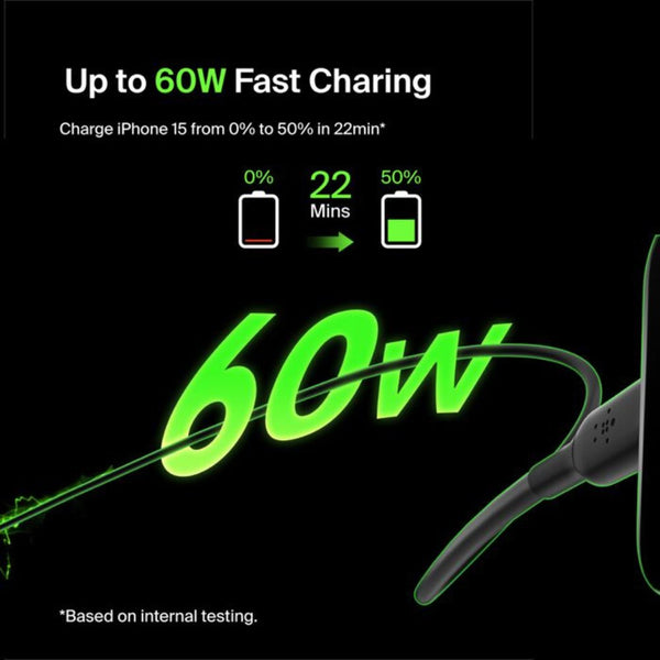 Belkin BoostCharge USB-C to USB-C Cable 60W 2M Black PD Fast Charging Qatar