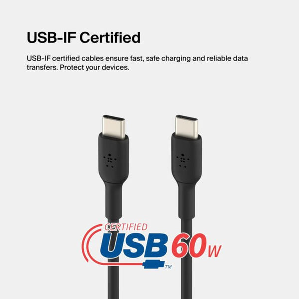 Belkin BoostCharge USB-C to USB-C Cable 60W 2M Black PD Fast Charging Qatar