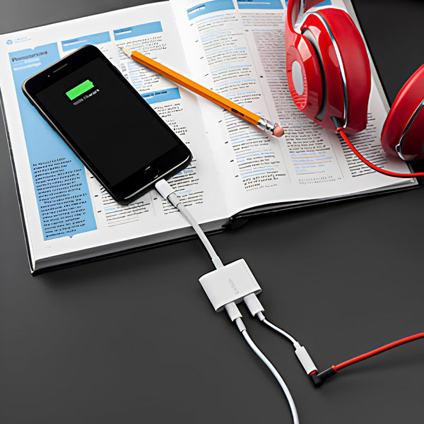 Belkin Lightning Audio and Charge RockStar Adapter White F8J198btWHT for iPhone and iPad with Dual Lightning Ports