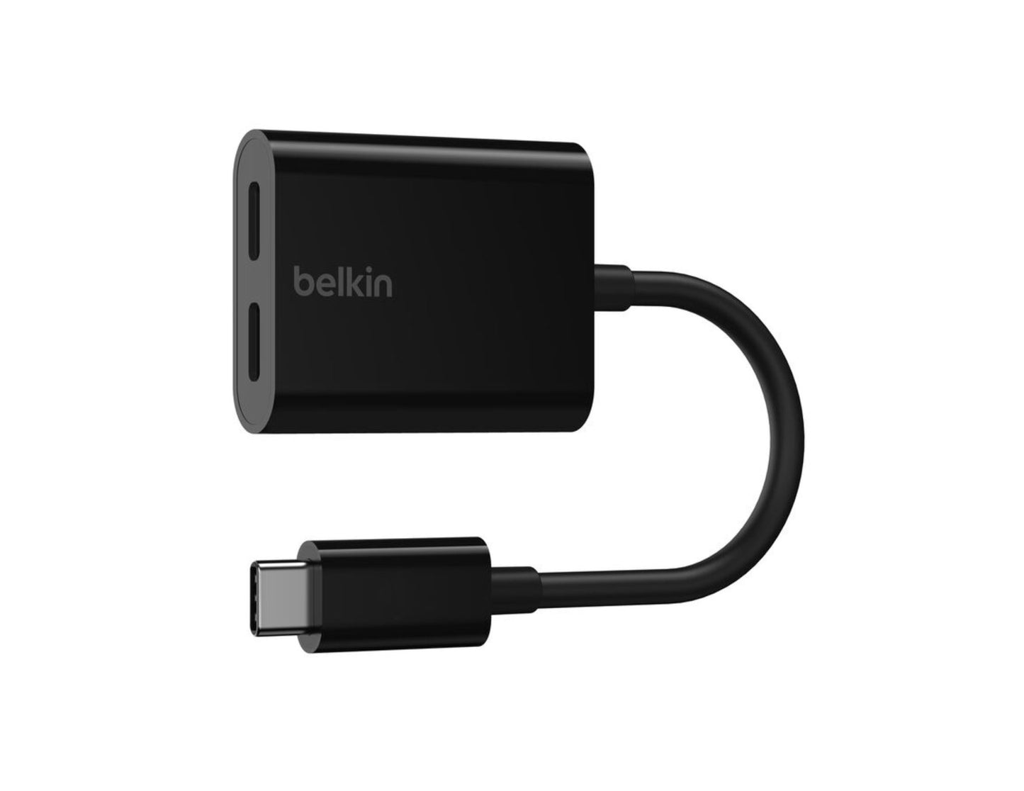 Belkin RockStar F7U081 USB-C audio charge adapter black white Thabthaba Qatar