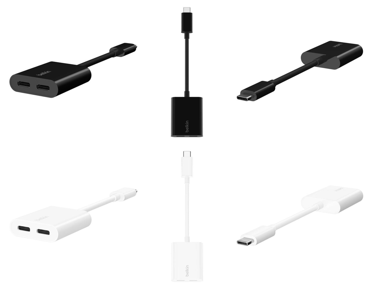 Belkin RockStar F7U081 USB-C audio charge adapter black white Thabthaba Qatar