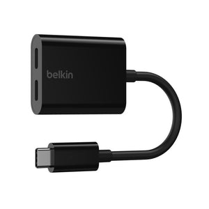 Belkin RockStar USB-C Audio Charge Adapter 60W Dual USB-C Black Qatar