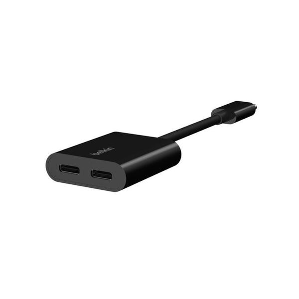 Belkin RockStar USB-C Audio Charge Adapter 60W Dual USB-C Black Qatar