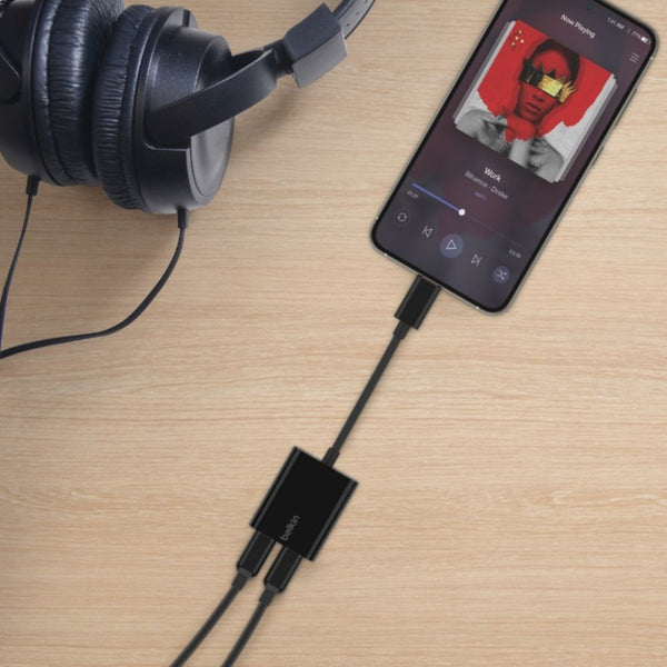 Belkin RockStar USB-C Audio Charge Adapter 60W Dual USB-C Black Qatar