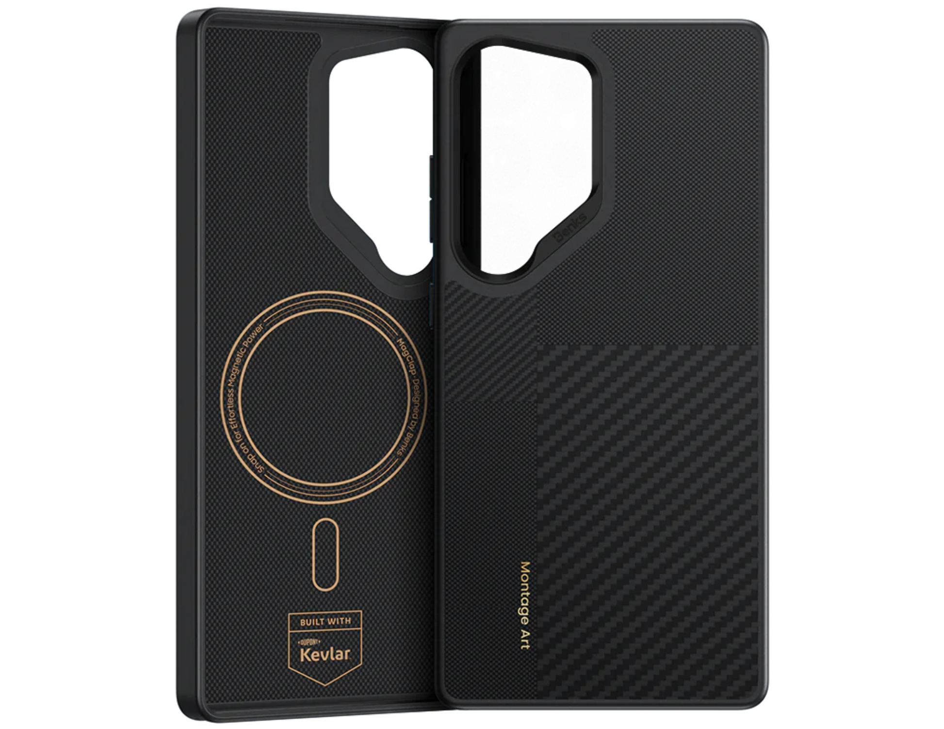 Rear view showcasing the Kevlar® texture of the Benks ArmorPro Montage Case.