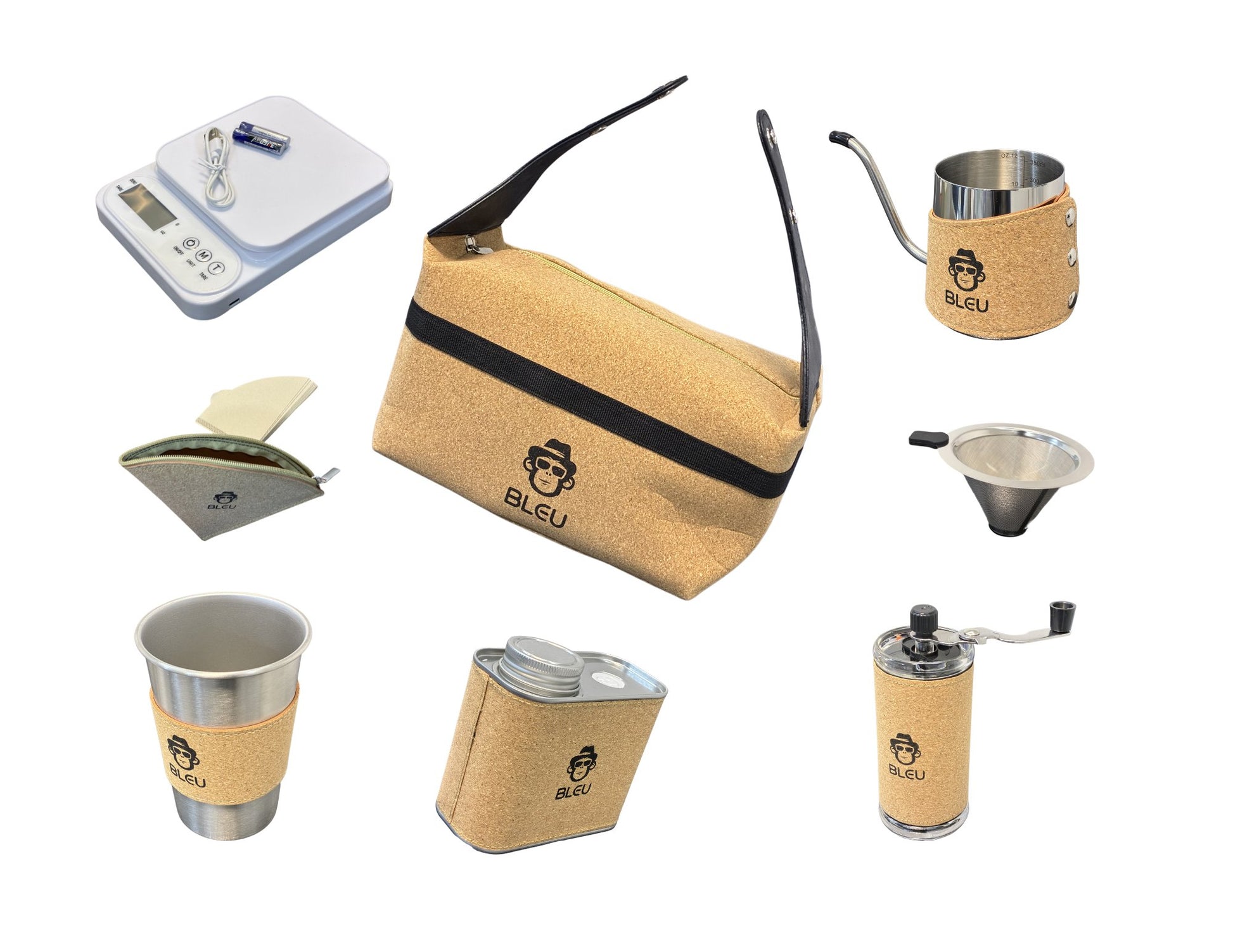 Bleu Coffee Set with grinder scale kettle dripper Qatar