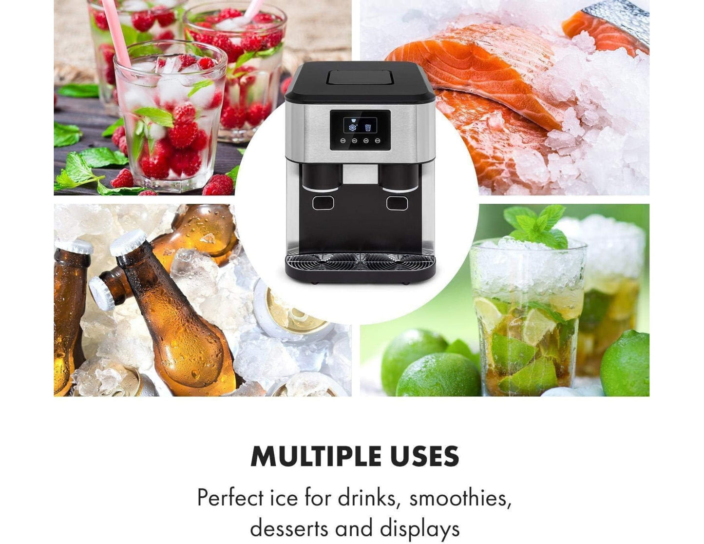 Bleu ZBS-15 Ice Maker & Crusher with water dispenser 15-18kg daily home party ice machine Qatar