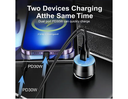 Brave 60W dual port car charger BCC-24 with 1m Type-C cable for iPhone Samsung and all USB-C devices Qatar