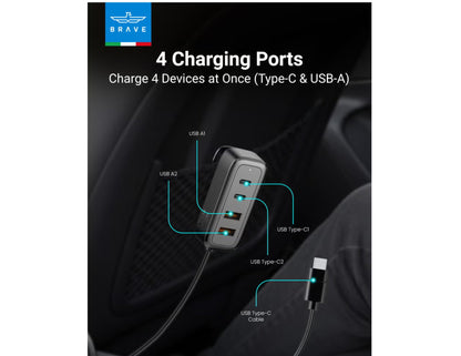 Brave 60W Fast Multi-Port Car Charger USB-C USB-A Qatar