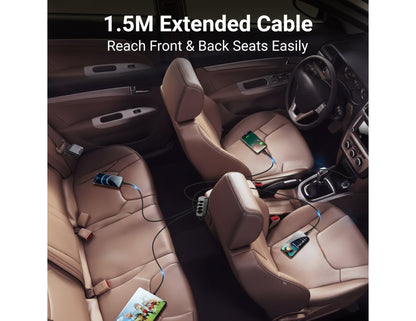 BRAVE BCC-29 60W multi-port car charger with 2 USB-C and 2 USB-A ports black