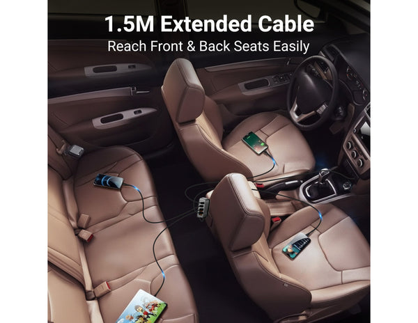 BRAVE BCC-29 60W multi-port car charger with 2 USB-C and 2 USB-A ports black