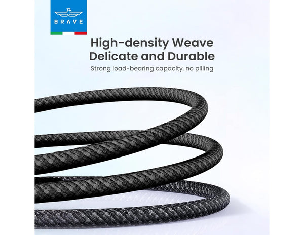 Brave BDC-46 USB-C to USB-C 60W fast charging braided data cable black 1m for laptops and phones in Qatar