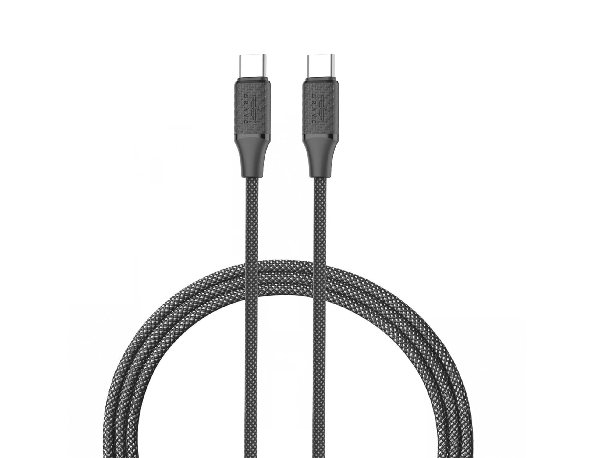 Brave BDC-46 USB-C to USB-C 60W fast charging braided data cable black 1m for laptops and phones in Qatar
