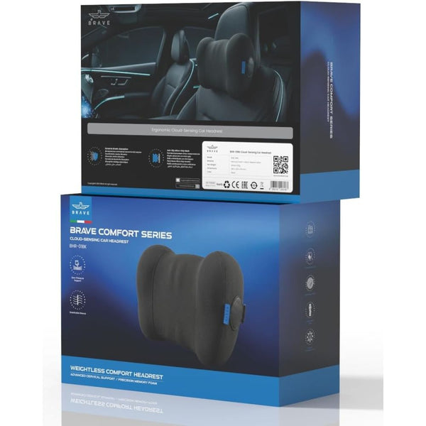 RAVE BHR-01BK Comfort Series Cloud-Sensing Black Car Headrest Pillow with Memory Foam Qatar