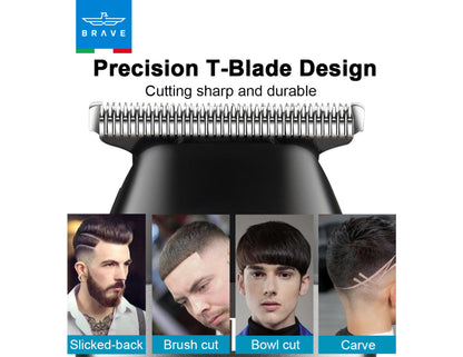 Brave BHT-01 mini hair trimmer zero-gapped T-blade LCD black