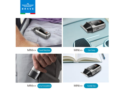 Brave BHT-01 mini hair trimmer zero-gapped T-blade LCD black