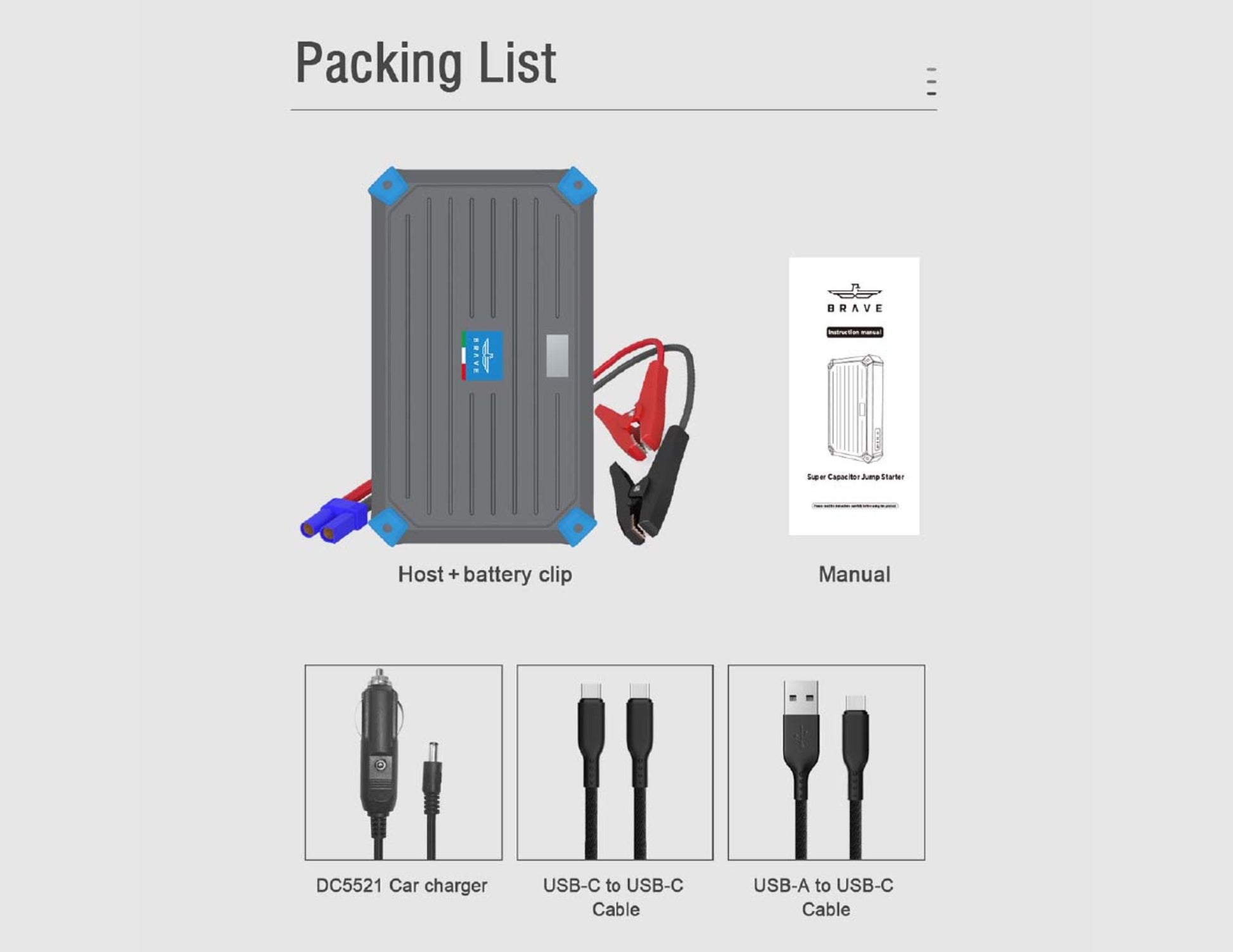 Brave BJS 11 Pro Super Capacitor Jump Starter 1000A battery-free self-charging emergency starter Qatar