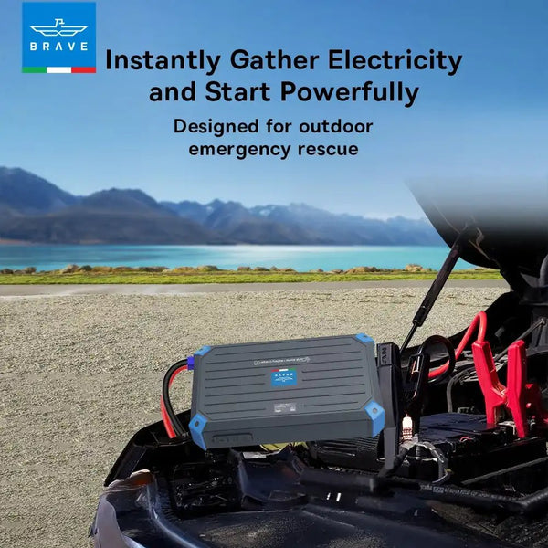 BRAVE BJS-12 2-in-1 super capacitor jump starter and battery charger 1000A Grey Qatar