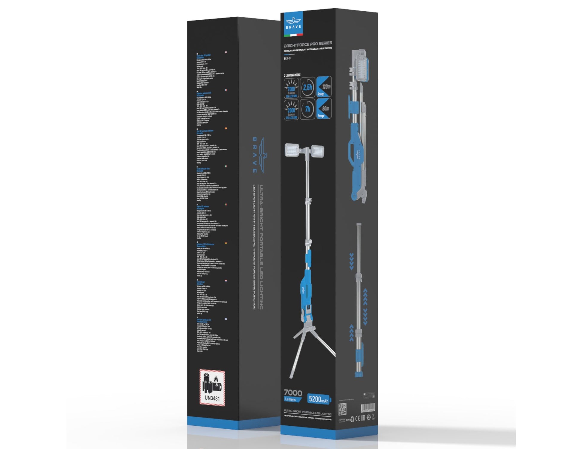 Brave BrightForce Pro Series 7000LM LED Spotlight with Adjustable Tripod Qatar