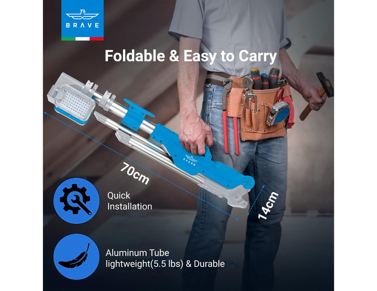 Brave BrightForce Pro Series 7000LM LED Spotlight with Adjustable Tripod Qatar