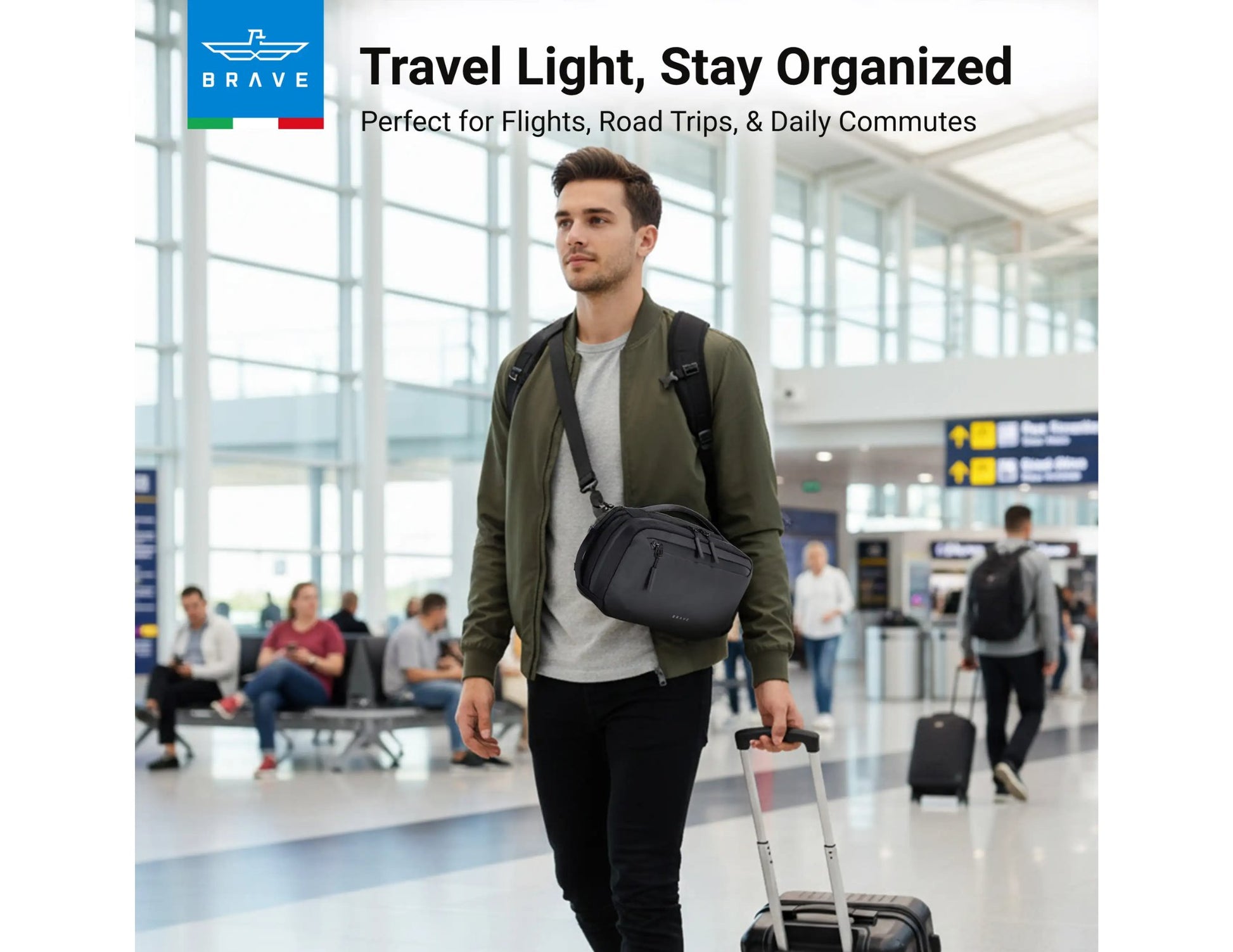 Brave BTP-06 tech pouch organizer water-resistant black travel gadget storage