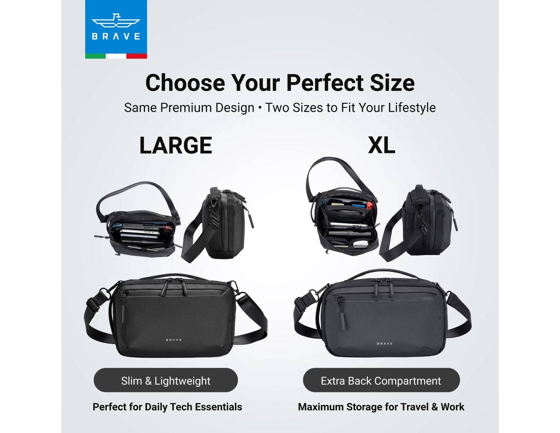 Brave BTP-06 tech pouch organizer water-resistant black travel gadget storage