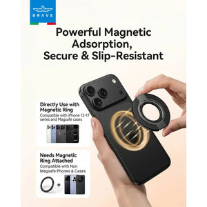 BRAVE Grip 3-in-1 Magnetic Grip and Kickstand Black BG-04BK Qatar