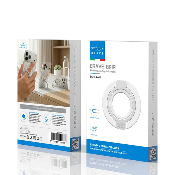 BRAVE Grip 3-in-1 Magnetic Grip and Kickstand White BG-04WH Qatar