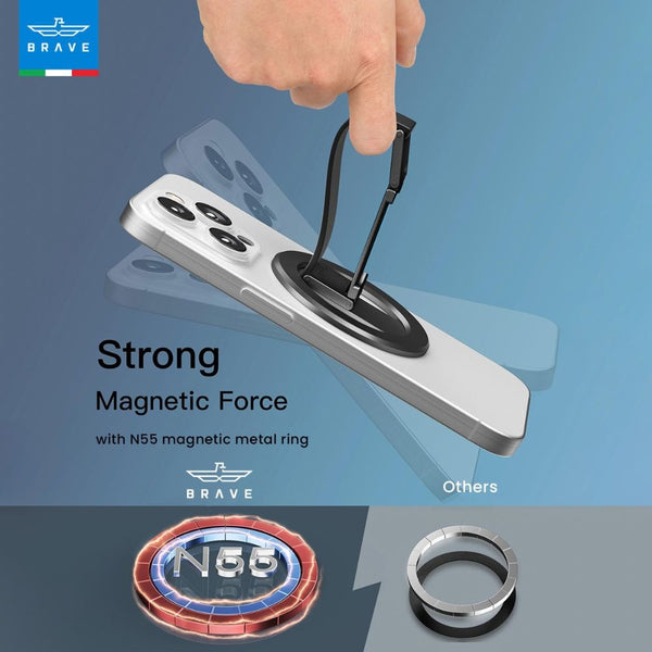 Brave Grip 3-in-1 Magnetic Phone Grip and 360° Kickstand Black BG-01B Qatar