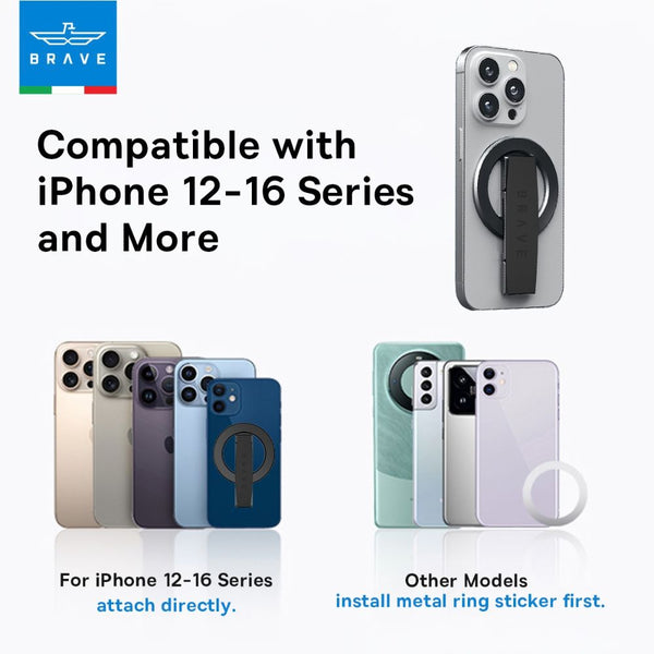 Brave Grip 3-in-1 Magnetic Phone Grip and 360° Kickstand Black BG-01B Qatar