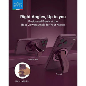 Brave Grip 3-in-1 Magnetic Phone Grip and 360° Kickstand Burgundy BG-01BR Qatar